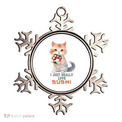 I Just Really Love Sushi Cute Japanese Cat Ornament