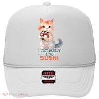 I Just Really Love Sushi Cute Japanese Cat Hat thumb 0