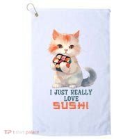 I Just Really Love Sushi Cute Japanese Cat Golf Towel thumb 0
