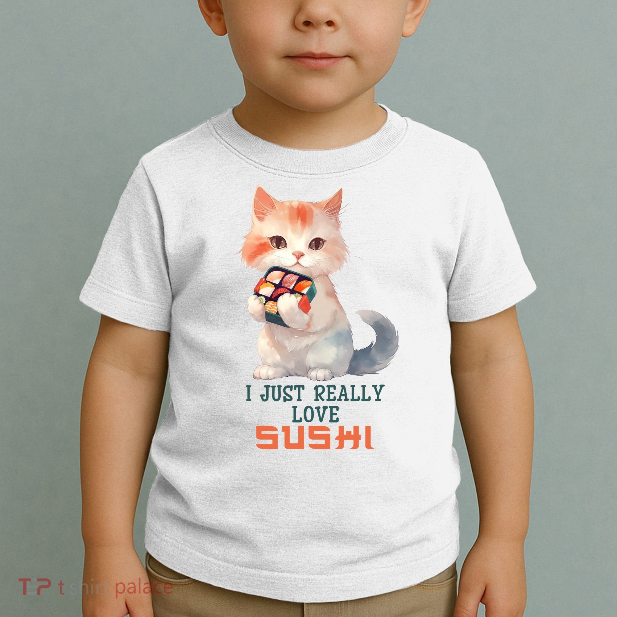 I Just Really Love Sushi Cute Japanese Cat Toddler T-Shirt