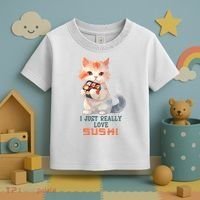 I Just Really Love Sushi Cute Japanese Cat Toddler T-Shirt thumb 3