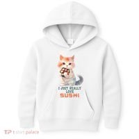 I Just Really Love Sushi Cute Japanese Cat Kids Hoodie thumb 0