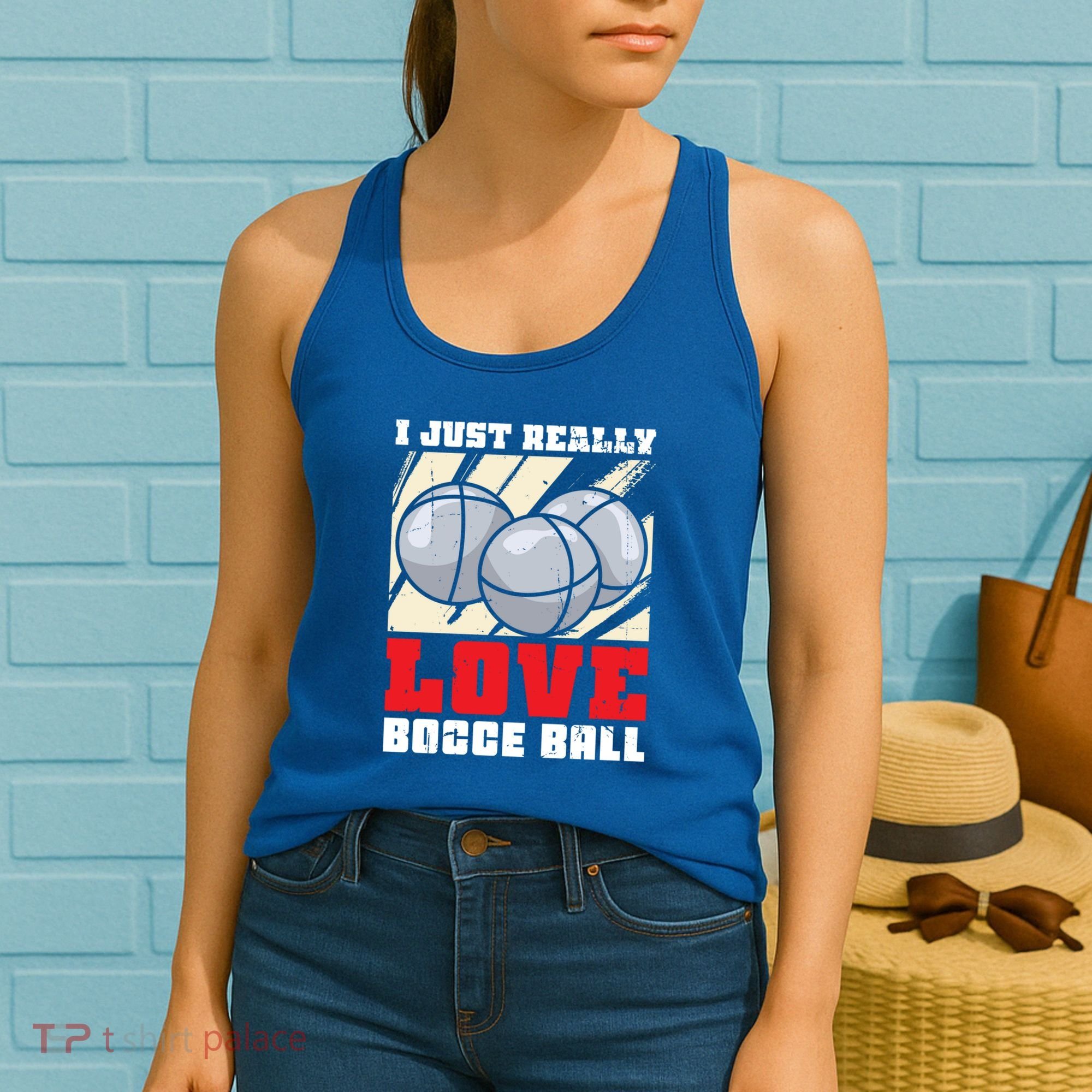 I Just Really Love Bocce Ball Gift Women's Tank Top