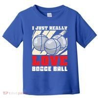 I Just Really Love Bocce Ball Gift Toddler T-Shirt thumb 0