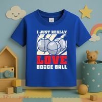 I Just Really Love Bocce Ball Gift Toddler T-Shirt thumb 3