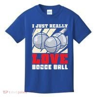 I Just Really Love Bocce Ball Gift Kids T-Shirt thumb 0