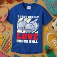 I Just Really Love Bocce Ball Gift Kids T-Shirt thumb 3
