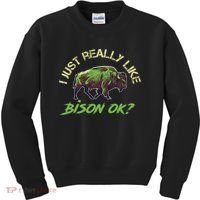 I Just Really Like Bison OK? Kids Sweatshirt thumb 0