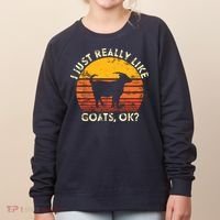 I Just Really Like Goats Farmer Farm Animal Goat Lover Gift Women's Sweatshirt thumb 0