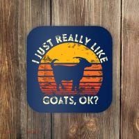 I Just Really Like Goats Farmer Farm Animal Goat Lover Gift Coaster thumb 0
