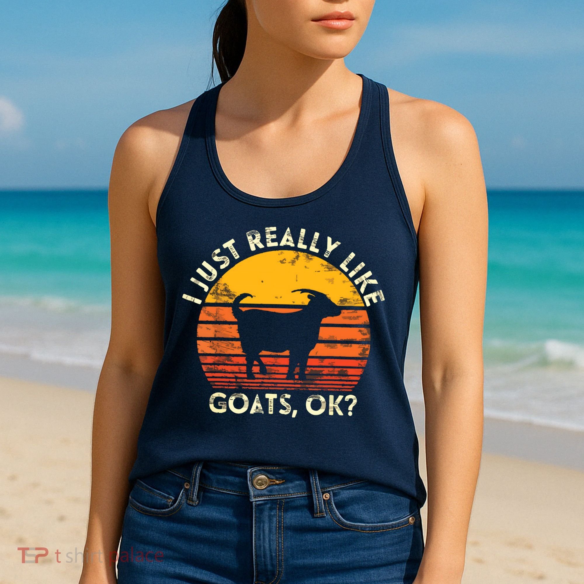 I Just Really Like Goats Farmer Farm Animal Goat Lover Gift Women's Tank Top