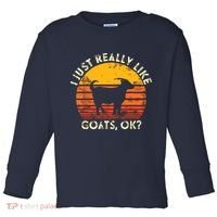 I Just Really Like Goats Farmer Farm Animal Goat Lover Gift Toddler Long Sleeve Shirt thumb 0