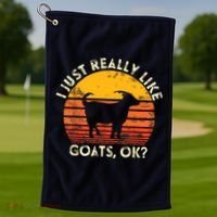 I Just Really Like Goats Farmer Farm Animal Goat Lover Gift Golf Towel thumb 1