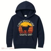 I Just Really Like Goats Farmer Farm Animal Goat Lover Gift Kids Hoodie thumb 0