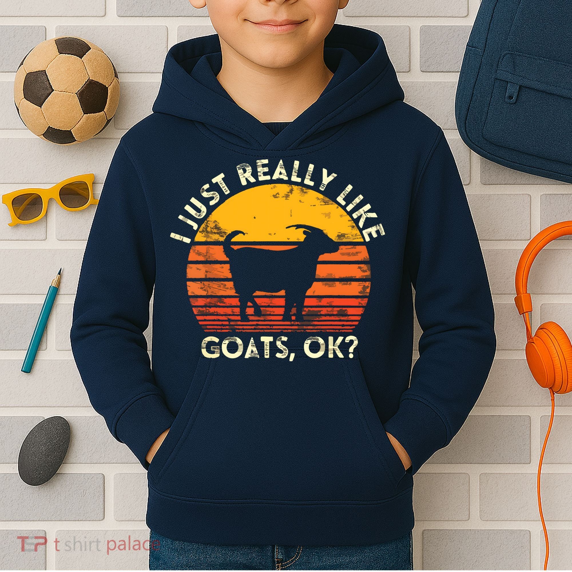 I Just Really Like Goats Farmer Farm Animal Goat Lover Gift Kids Hoodie