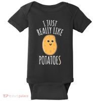 I Just Really Like Potatoes Funy Gift Cute Potato Baby Bodysuit thumb 0