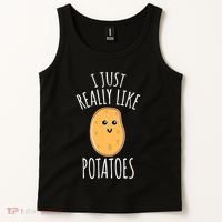 I Just Really Like Potatoes Funy Gift Cute Potato Tank Top thumb 2