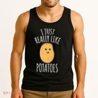 I Just Really Like Potatoes Funy Gift Cute Potato Tank Top thumb 3