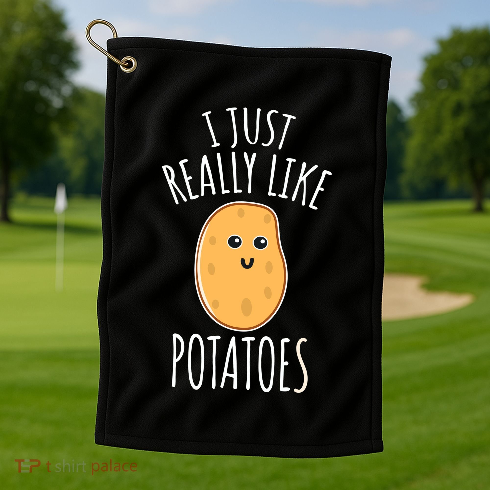 I Just Really Like Potatoes Funy Gift Cute Potato Golf Towel