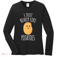 I Just Really Like Potatoes Funy Gift Cute Potato Women's Long Sleeve Shirt thumb 0