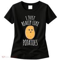 I Just Really Like Potatoes Funy Gift Cute Potato Women's T-Shirt thumb 0