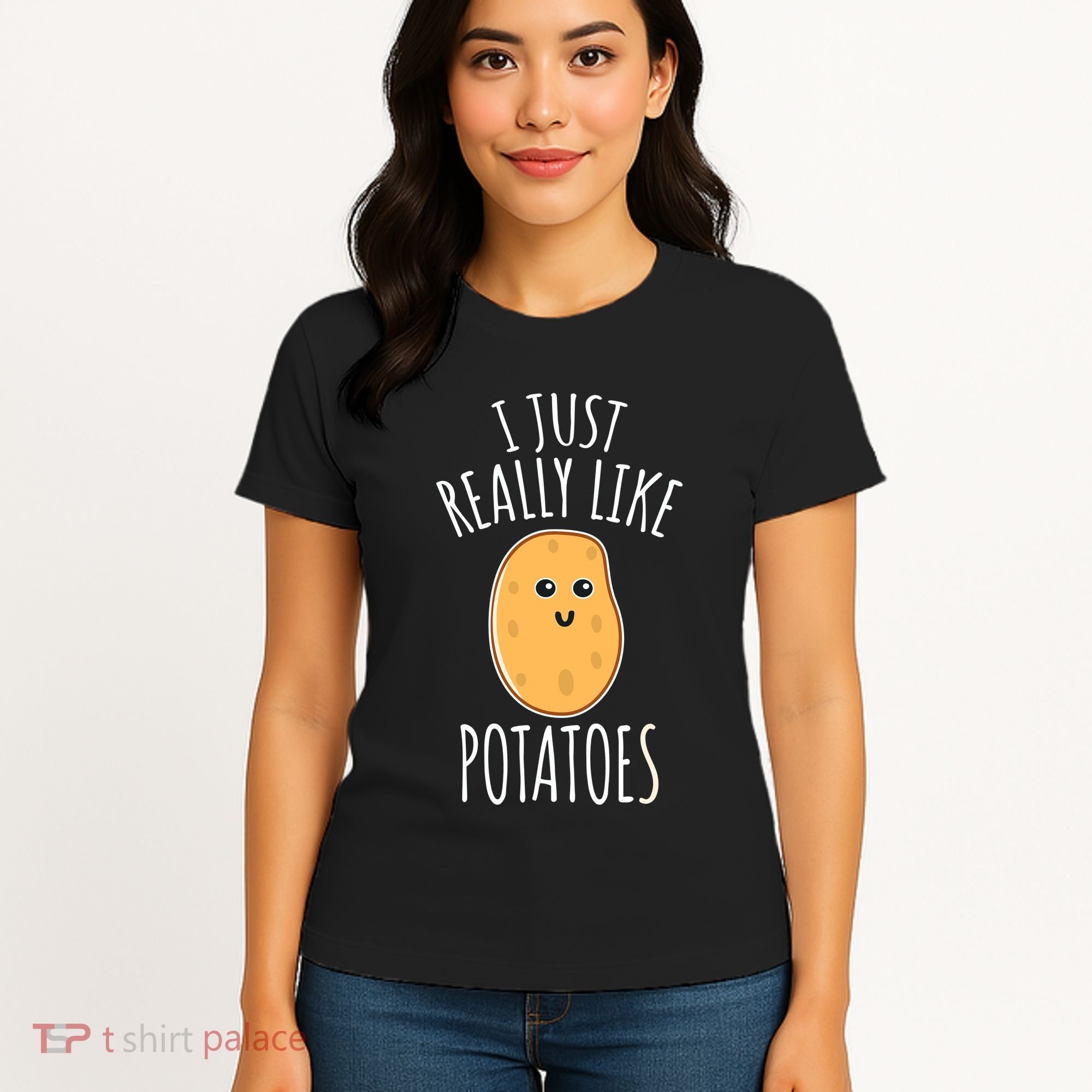 I Just Really Like Potatoes Funy Gift Cute Potato Women's T-Shirt