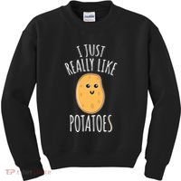 I Just Really Like Potatoes Funy Gift Cute Potato Kids Sweatshirt thumb 0