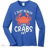 I Just Really Like Crabs Ok Crab Owner Gift Women's Long Sleeve Shirt thumb 0