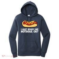 I Just Really Like Hot Dogs, Ok? Funny Hot Dog Lover Women's Hoodie thumb 0