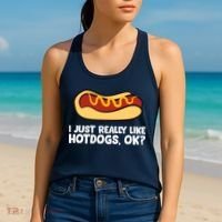 I Just Really Like Hot Dogs, Ok? Funny Hot Dog Lover Women's Tank Top thumb 2