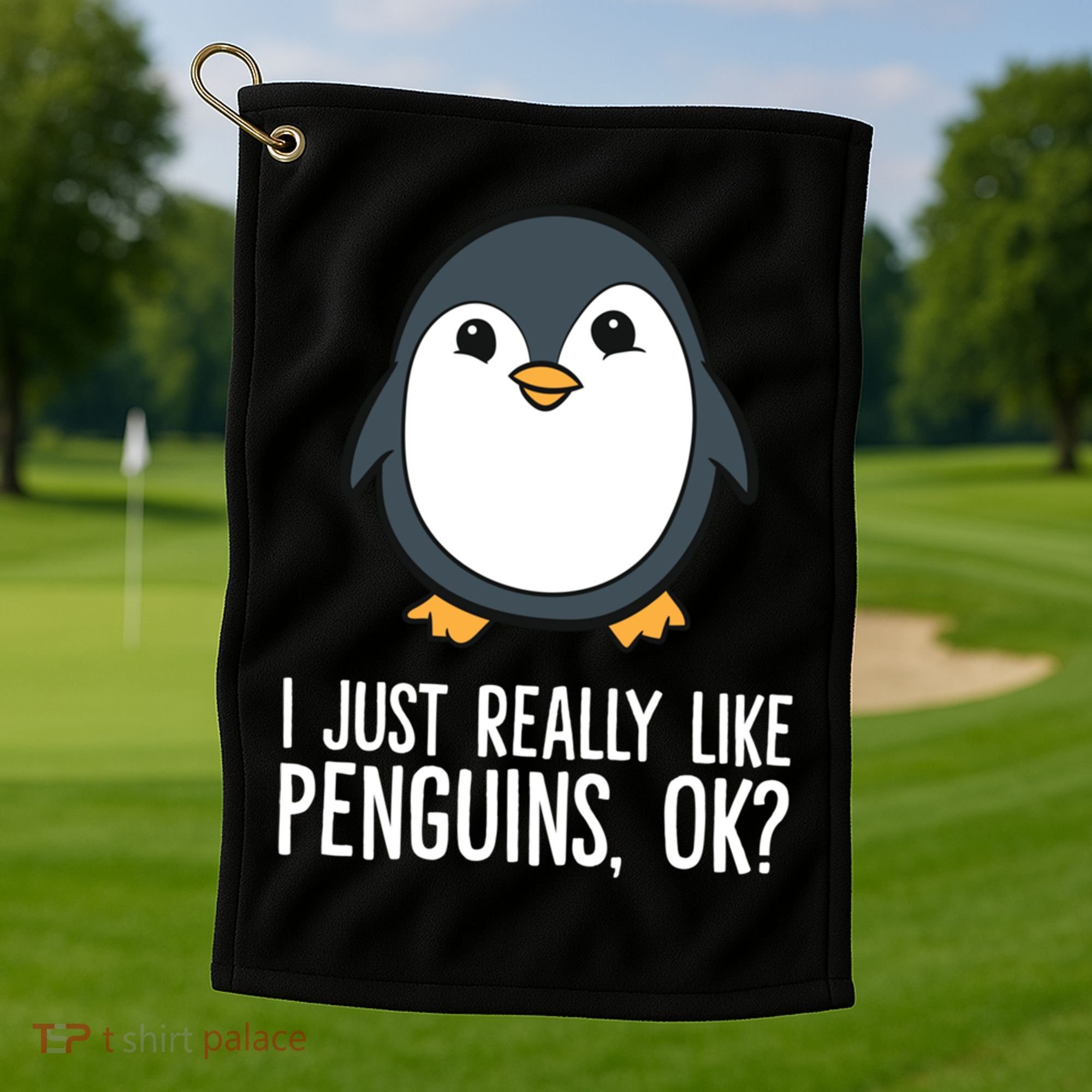 I Just Really Like Penguins Meaningful Gift Golf Towel
