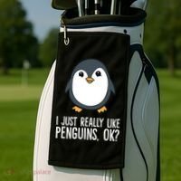 I Just Really Like Penguins Meaningful Gift Golf Towel thumb 2