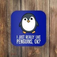 I Just Really Like Penguins Meaningful Gift Coaster thumb 0