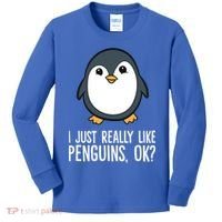 I Just Really Like Penguins Meaningful Gift Kids Long Sleeve Shirt thumb 0