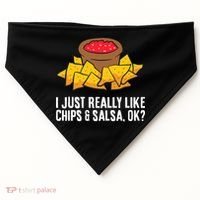 I Just Really Like Chips And Salsa Ok Tortilla Chips USA-Made Doggie Bandana thumb 0