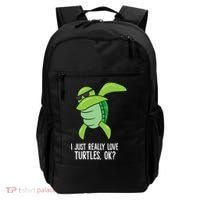 I Just Really Love Turtles Ok? Dabbing Turtle Gift Backpack thumb 0