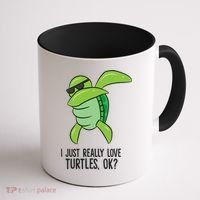 I Just Really Love Turtles Ok? Dabbing Turtle Gift Coffee Mug thumb 1