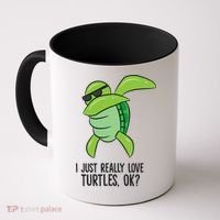 I Just Really Love Turtles Ok? Dabbing Turtle Gift Coffee Mug thumb 0