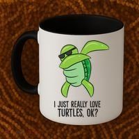 I Just Really Love Turtles Ok? Dabbing Turtle Gift Coffee Mug thumb 2