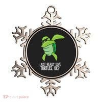 I Just Really Love Turtles Ok? Dabbing Turtle Gift Ornament thumb 0