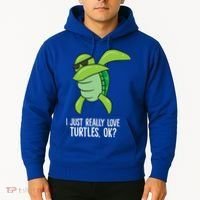 I Just Really Love Turtles Ok? Dabbing Turtle Gift Hoodie thumb 2