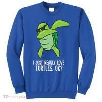 I Just Really Love Turtles Ok? Dabbing Turtle Gift Sweatshirt thumb 0