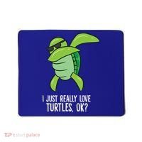 I Just Really Love Turtles Ok? Dabbing Turtle Gift Mousepad thumb 0