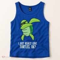 I Just Really Love Turtles Ok? Dabbing Turtle Gift Tank Top thumb 2