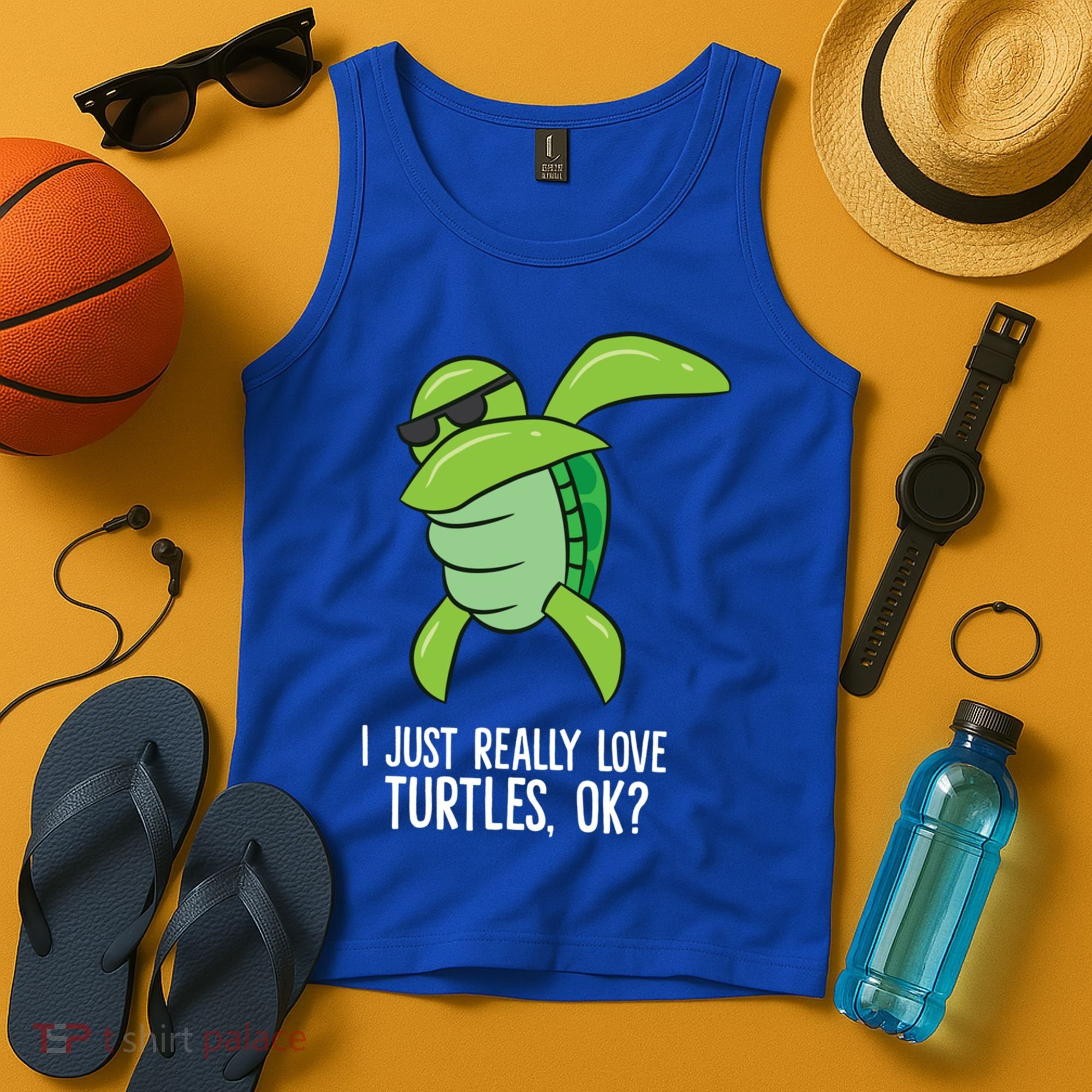 I Just Really Love Turtles Ok? Dabbing Turtle Gift Tank Top