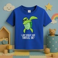 I Just Really Love Turtles Ok? Dabbing Turtle Gift Toddler T-Shirt thumb 3