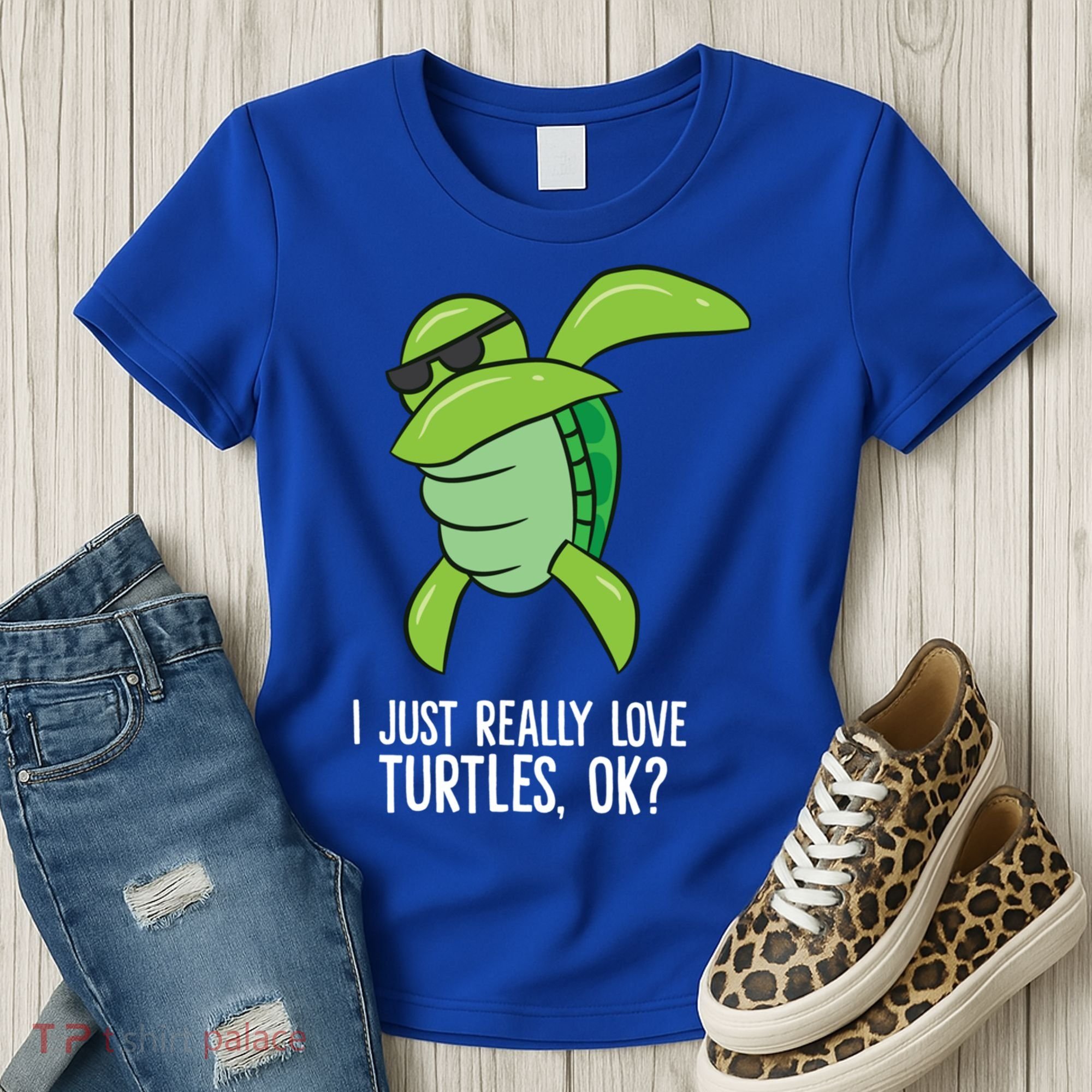 I Just Really Love Turtles Ok? Dabbing Turtle Gift Women's T-Shirt