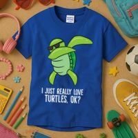 I Just Really Love Turtles Ok? Dabbing Turtle Gift Kids T-Shirt thumb 3