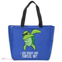 I Just Really Love Turtles Ok? Dabbing Turtle Gift Tote Bag thumb 0