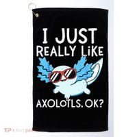 I Just Really Like Axolotls Ok Kawaii Axolotl Golf Towel thumb 0